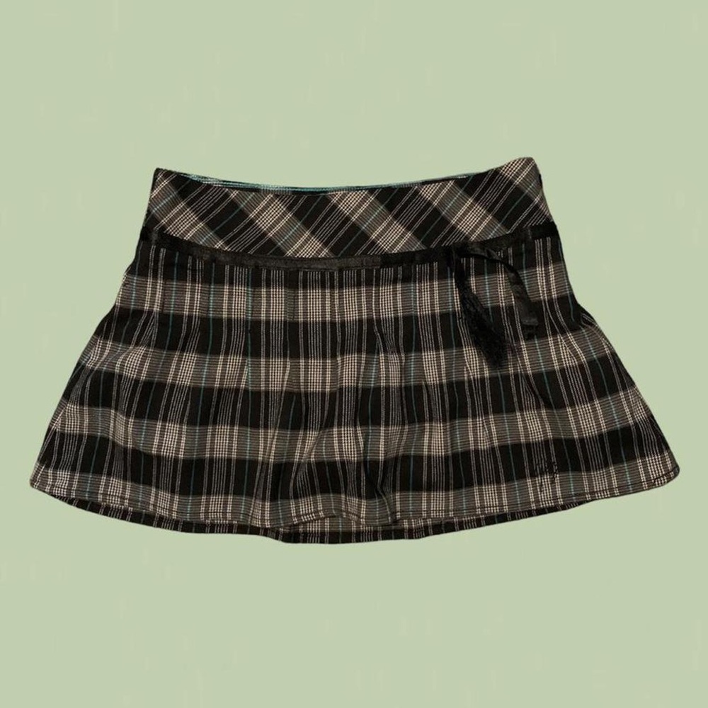 🌥garage plaid mini skirt